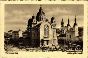 Marosvásárhely, Targu Mures; Széchenyi tér, piac, Román templom / market square, Romanian church (EK)