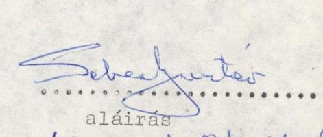 1981 Sebes Gusztáv (1906-1986) a magyar labdarúgó válogatott edzőjének hozzájáruló nyilatkozata az A...