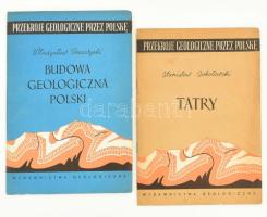 Przekroje Geologiczne Przez Polske, 2 kötet: Stanisław Sokołowski: Tatry. + Władysław Pozaryski: Budowa geologiczna Polski. Warszawa, 1958-1959, Wydawnictwa Geologiczne. Lengyel nyelven. Térkép-mellékletekkel. Kiadói tűzött papírkötés.