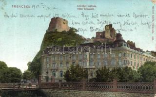 Trencsén Hotel Erzsébet and the castle (EK)