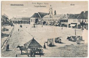 Kézdivásárhely, Targu Secuiesc; Fő tér / Piata Regina Maria. Turóczi István kiadása / main square, shops (fl)