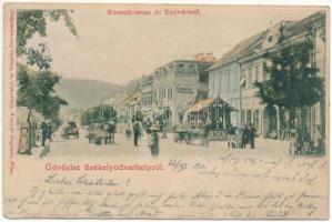 1901 Székelyudvarhely, Odorheiu Secuiesc; Kossuth utca, Budvártető, Schnapek szálloda. Dragomán kiadása / street view, hotel (fl)