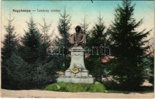 1912 Nagybánya, Baia Mare; Lendvay Márton szobor. Krizsanovszky Lőrinc kiadása / statue