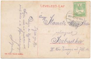 1911 Tiszaújlak, Vulok, Vilok, Vylok; Rákóczi Turul szobor (1945-ben lerombolták). Grün Henrik kiadá...