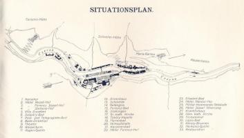 Herkules-fürdő. (Herkulesbad) Bp., én. (cca 1910), Pallas-ny., 30+1 p. Német nyelvű prospektus. Gazd...