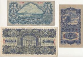 Ausztria 1945. 10Sch + 20Sch + 100Sch T:F,VG
Austria 1945. 10 Schilling + 20 Schilling + 100 Schill...