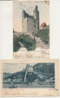 Visegrád, Salamon tornya - 2 db régi hosszú címzéses képeslap / 2 pre-1906 postcard