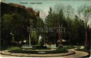 1916 Trencsén, Trencín; Ligeti részlet, szobor / park, statue (fl)