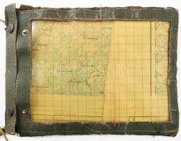 1917 I. világháborús térképtartó 4 db olasz harctéri részleteket ábrázoló térképpel, Bizam Miksa, a ...