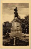 Temesvár, Timisoara; Park, Scudier szobor / park and monument