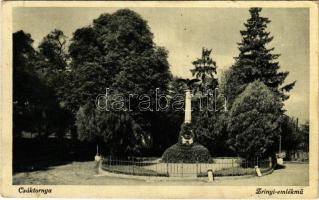 1942 Csáktornya, Cakovec; Zrínyi emlékmű Turullal / monument (EK)