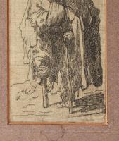 Jelzés nélkül: rézkarc. 11x6,5 cm hátoldalán szépművészeti címkével. Paszpartuban