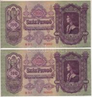 1930. 100P (2x) sorszámkövetők &quot;E 313 062662 - 062663&quot; T:AU  Adamo P17