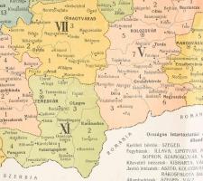 1909 A Magyar Szent Korona országainak igazságügyi térképe, összeállította: Dittrich József, méretar...