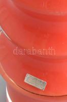 Friedrich Kristall kétrétegű narancsszínű váza. Címkével jelzett, hibátlan, m: 20 cm