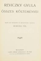 Remekírók Képes Könyvtára, 2 kötet: Reviczky Gyula összes költeményei. Sajtó alá rendezte és bevezet...