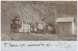 1902 Felsőderna, Derna (Bihar, Bihor); Lignitbányai vasút, iparvasút, vonat / Lignit-Kohle / lignite mine, industrial railway, train. photo (EK)