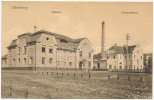 Segesvár, Schässburg, Sighisoara; Villanytelep, fürdő. W. Nagy kiadása / Elektrizitätswerk, Volksbad / electric power plant, spa (gyűrődések / creases)