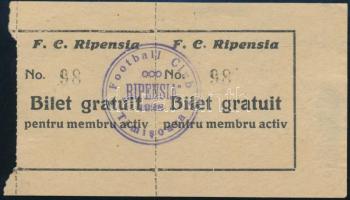 cca 1930 Temesvár, FC Ripensia román futballklub ingyenjegye a klub tagja számára / cca 1930 Timisoara, FC Ripensia Romanian football clubs free ticket for a club member