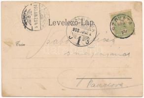 1903 Gyergyószentmiklós, Gheorgheni; Csendőrlaktanya, községház, Vákár ház és üzlet / gendarme barra...