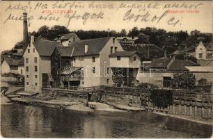 1913 Kolozsvár, Cluj; Szamos részlet, malom / Somes riverside, mill (EK)