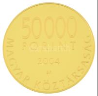 2004. 50.000Ft Au "Magyarország Európai Uniós csatlakozása" kapszulában, tanúsítvánnyal, d...