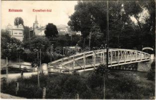 1908 Kolozsvár, Cluj; Erzsébet híd. Fabritius Erik kiadása / bridge (EK)