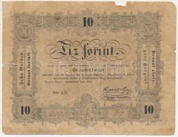 1848. 10Ft Kossuth bankó T:VG szakadás, folt, anyaghiány Adamo G111