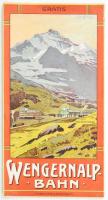 1910 Wengernalpbahn menetrend, térképpel, litho