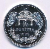 DN "Királyi koronák - I. Miksa / 5 korona 1909" Ag emlékérem tanúsítvánnyal (20g/0.999/38,...