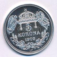 DN "Királyi koronák - I. László / 5 korona 1909" Ag emlékérem tanúsítvánnyal (20g/0.999/38...