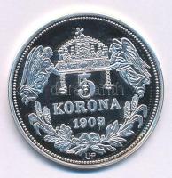 DN "Királyi koronák - Vencel / 5 korona 1909" Ag emlékérem tanúsítvánnyal (20g/0.999/38,61...