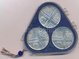 1976. 200Ft Ag (3xklf) "Magyar festők I. / Derkovits, Szinyei, Munkácsy" érmesor plombált ...