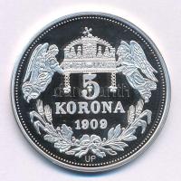 DN "Királyi koronák - I. Mátyás / 5 korona 1909" Ag emlékérem tanúsítvánnyal (20g/0.999/38...