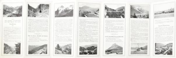 cca 1911 Die "Route des Alpes", Evian, Thonon, Nizza, térképes prospektus, német nyelven, ...