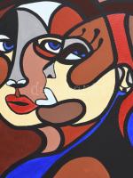 Forray Nóry (1968-): Ikon., 2024. Akril, vászon, jelezve jobbra lent. Hátoldalán autográf felirattal...