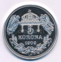 DN "Királyi koronák - III. Károly 5 korona 1909" Ag emlékérem tanúsítvánnyal (20g/0.999/38...