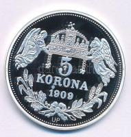DN "Királyi koronák - II. Ferdinánd / 5 korona 1909" Ag emlékérem tanúsítvánnyal (20g/0.99...