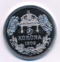 DN "Királyi koronák - V. István / 5 korona 1909" Ag emlékérem tanúsítvánnyal (20g/0.999/38...