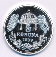 DN "Királyi koronák - I. János / 5 korona 1909" Ag emlékérem tanúsítvánnyal (20g/0.999/38,...