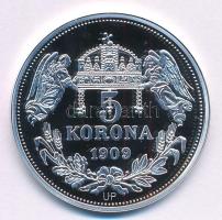 DN "Királyi koronák - II. Mátyás / 5 korona 1909" Ag emlékérem tanúsítvánnyal (20g/0.999/3...