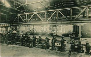 Resicabánya, Resita; Atelierul de laminoare / Walzwerk / vasgyár belső, hengermű / iron works, factory interior, rolling mill