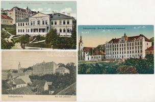 Székelyudvarhely, Odorheiu Secuiesc; - 3 db régi képeslap (Fiúnevelőintézet, gimnázium, templom) / 3 pre-1945 postcards (school and church)