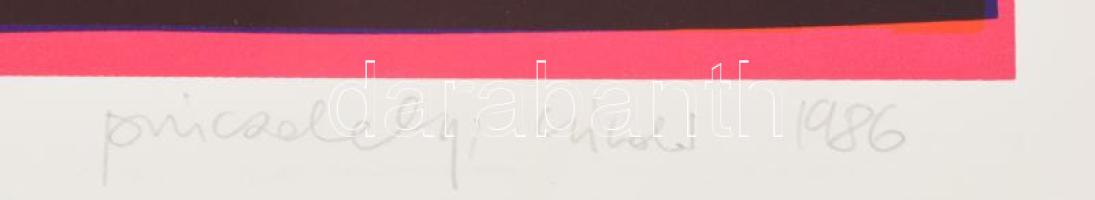 Pinczehelyi Sándor (1946-): Szélkiáltó, 1986. Szitanyomat, papír, jelzett, számozott (5/25), Pinczeh...