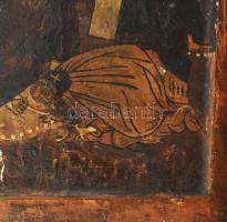 Ikon - Nagy Deészisz. Orosz ikonfestő, 18. sz. vége - 19. sz. első fele, tojástempera, fa, sérülésse...