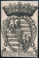 Iohann Baptista Wenser von und zu Freyenthurn, XVIII. v. XIX. sz.). Rézmetszet, papír, jelzés nélkül. 10x6,5 cm.