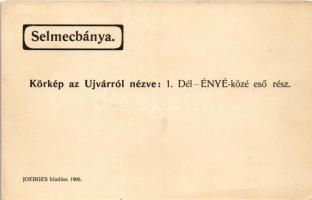 Selmecbánya, Schemnitz, Banská Stiavnica; Körkép az Újvárról nézve: Dél-ÉNYÉ közé eső rész. Joerges ...