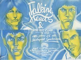 1982 Talking Heads & Tom Tom Club of USA, Budapest Sportcsarnok, plakát, hajtott, 48×68 cm