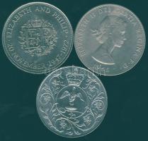 Nagy-Britannia 1965. 1C "Churchill" + 1972. 25p "Ezüstlakodalom" + 1977. 25p "Ezüstjubileum" T:2,BU