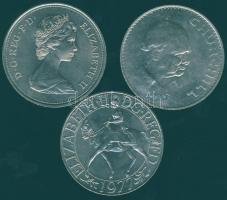 Nagy-Britannia 1965. 1C "Churchill" + 1972. 25p "Ezüstlakodalom" + 1977. 25p &qu...